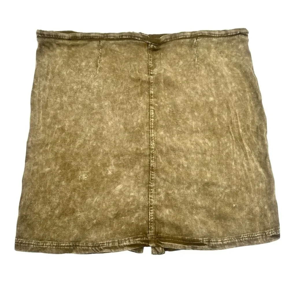 CHASER Heirloom Wovens Drawstring Button Down Skirt Women Size XS